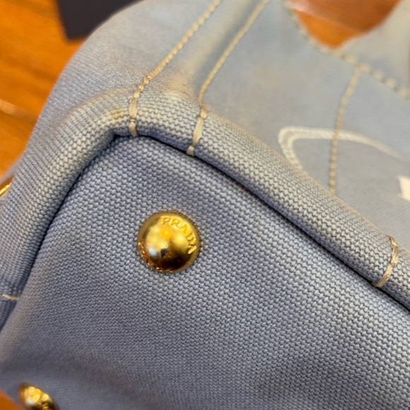 *SOLD*PRADA Canapa Small Tote With Original Cards of Authencity and Dust Bag. - Picture 8 of 14